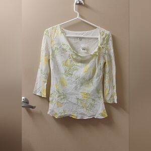 Vintage 2000s Deadstock Banana Republic Floral Cowl Neck Silk Top